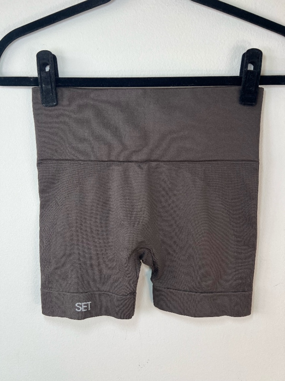 Set Active SculptflexBike Shorts Espresso Brown High Waist Seamless Sporty Small